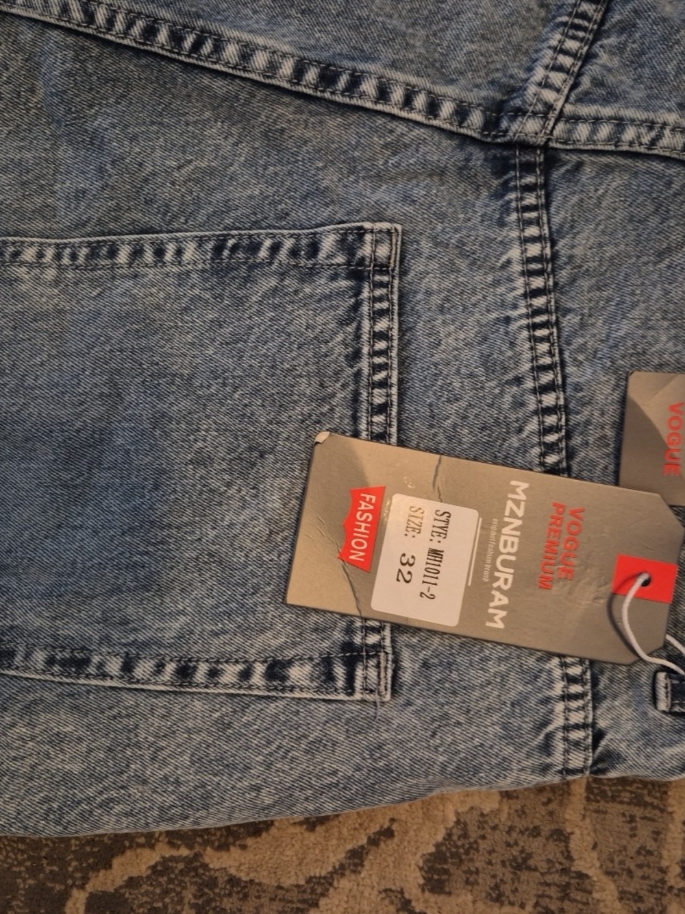 MZNBURAM Classic Men Straight Jeans - Washed Blue - Picture 7 of 10